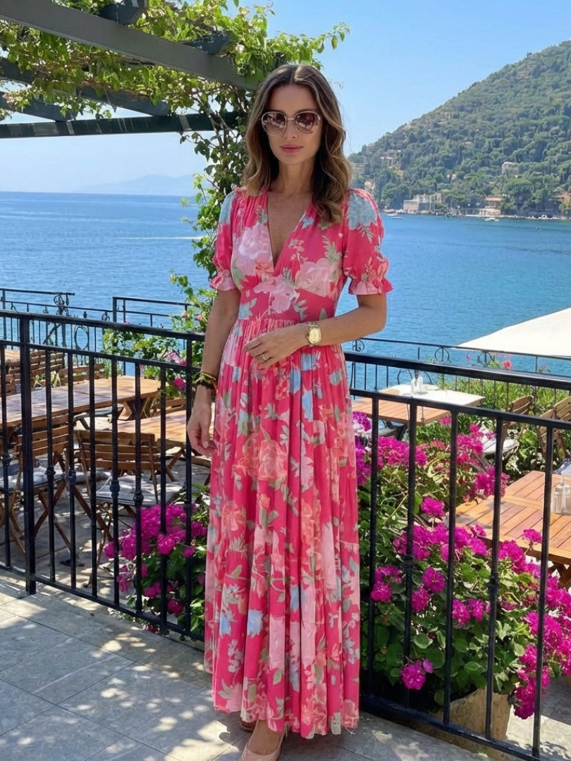 Léonie | Robe longue fluide fleurie
