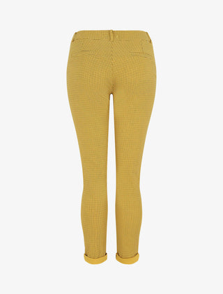 Pantalon droit taille haute imprimé petits points - Moutarde