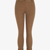 Pantalon droit taille haute imprimé petits points - Marron