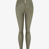 Pantalon slim taille haute effet ciré - Kaki