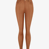 Pantalon taille haute en simili - Camel