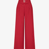 Pantalon ample taille haute à boucle fantaisie - Rouge