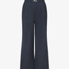 Pantalon ample taille haute à boucle style maillon - Marine