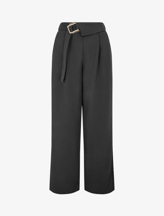 Pantalon ample à double boucles dorées - Noir