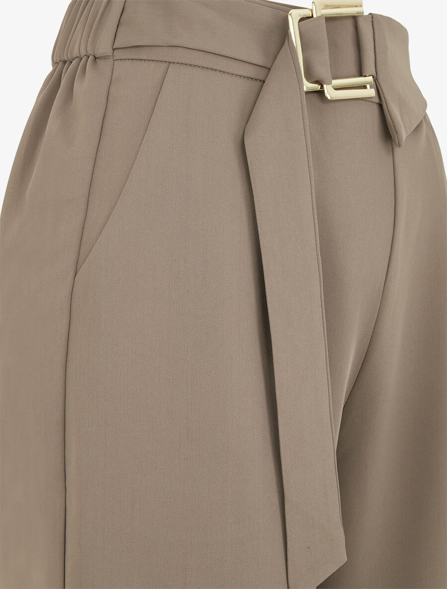 Pantalon ample à double boucles dorées - Kaki