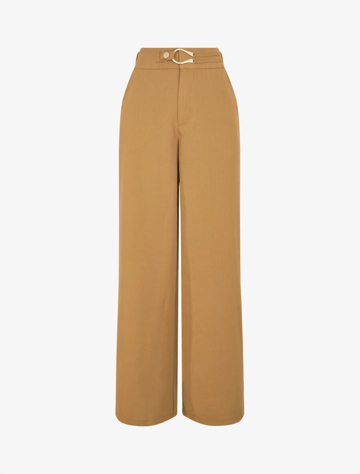 Pantalon ample à fermeture stylisée - Camel
