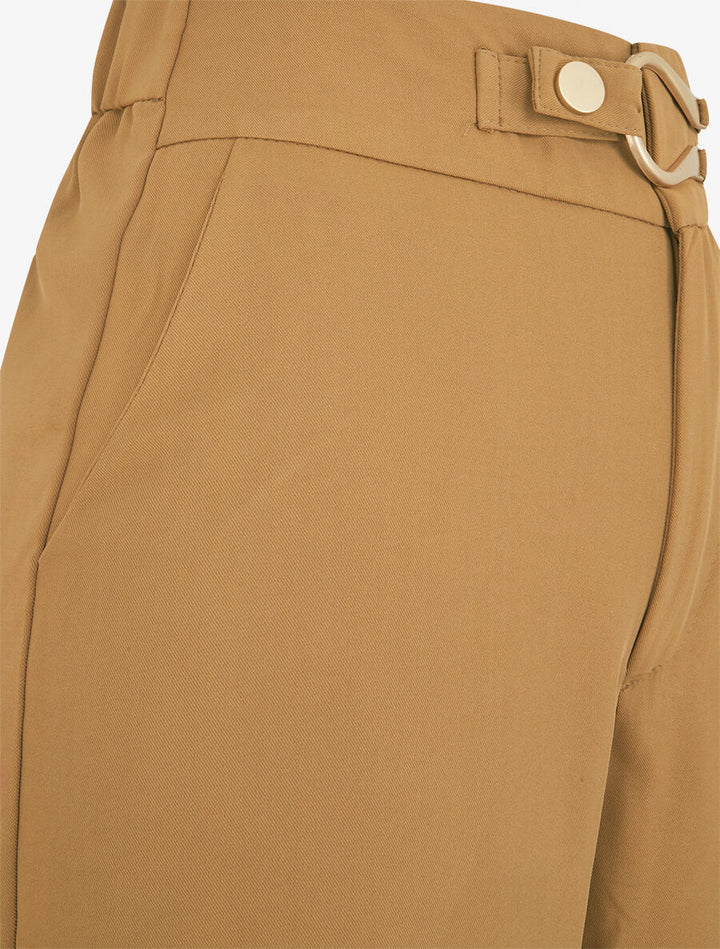 Pantalon ample à fermeture stylisée - Camel