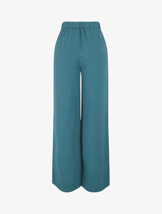 Pantalon ample à fermeture stylisée - Bleu canard