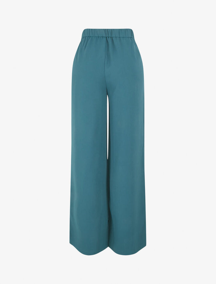 Pantalon ample à fermeture stylisée - Bleu canard