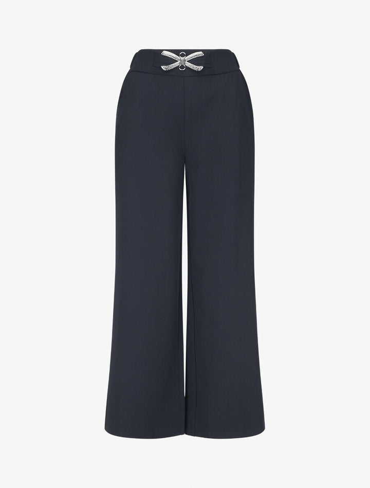 Pantalon ample à boucle style noeud - Marine