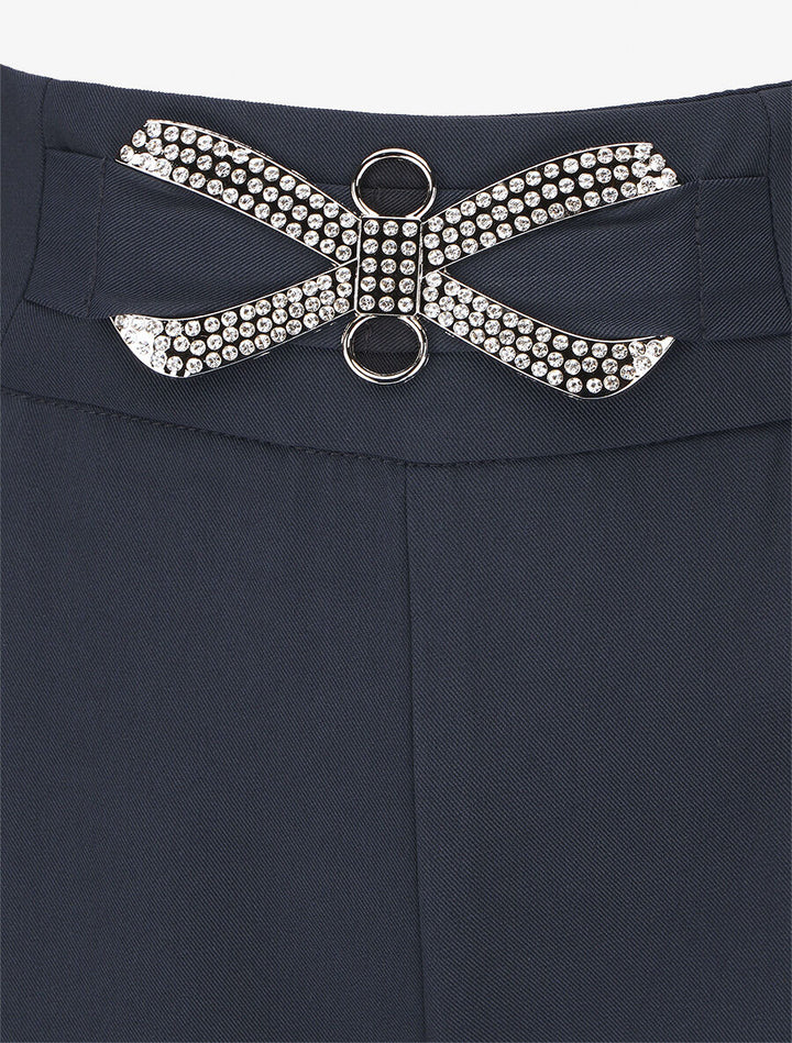 Pantalon ample à boucle style noeud - Marine