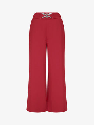 Pantalon ample à boucle style noeud - Rouge