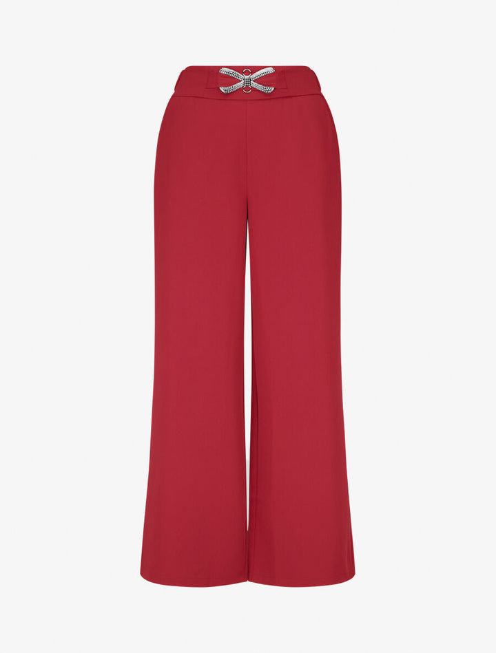 Pantalon ample à boucle style noeud - Rouge
