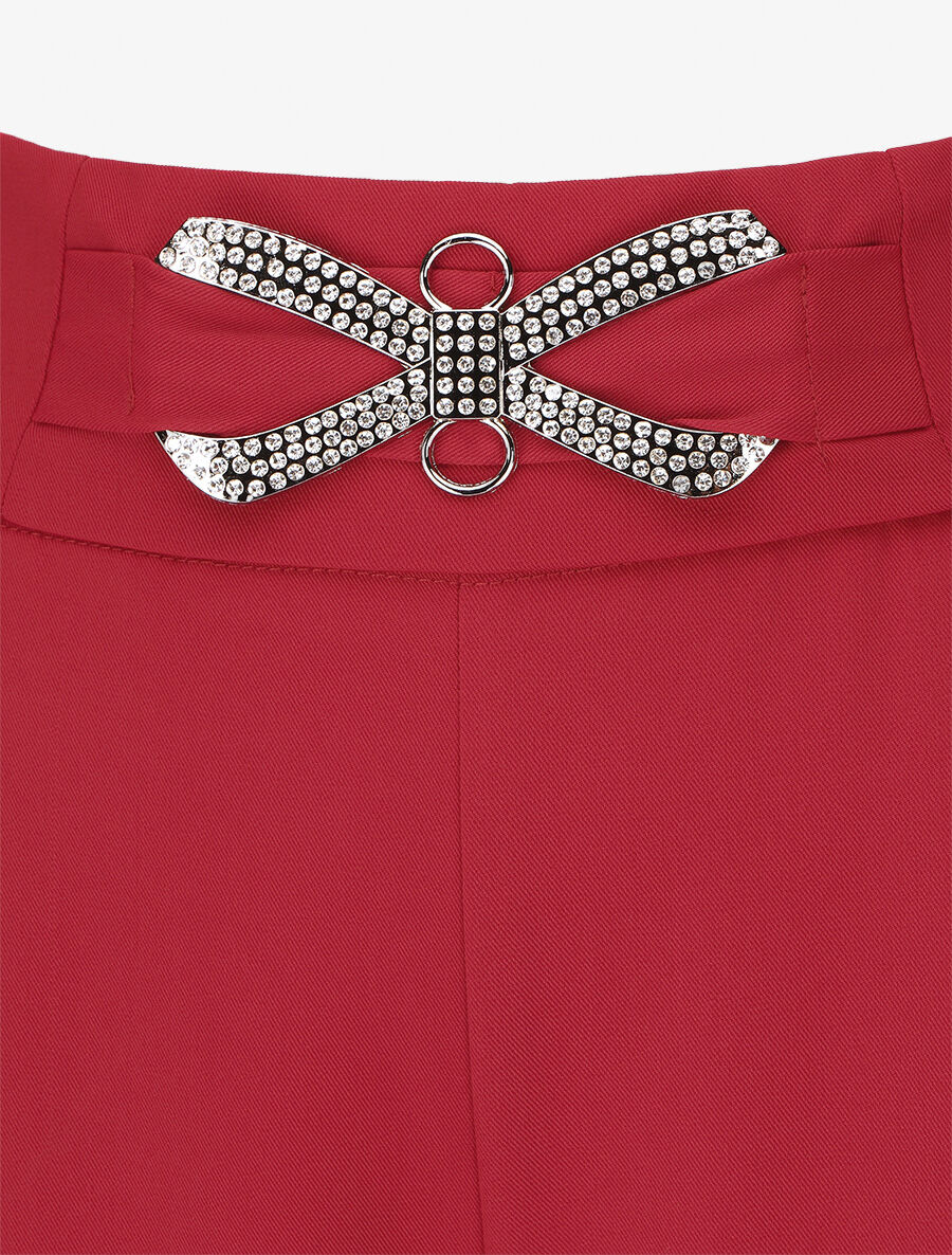 Pantalon ample à boucle style noeud - Rouge