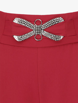 Pantalon ample à boucle style noeud - Rouge