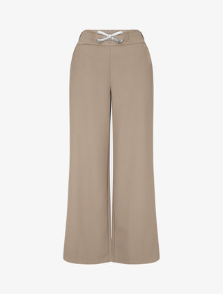 Pantalon ample à boucle style noeud - Taupe