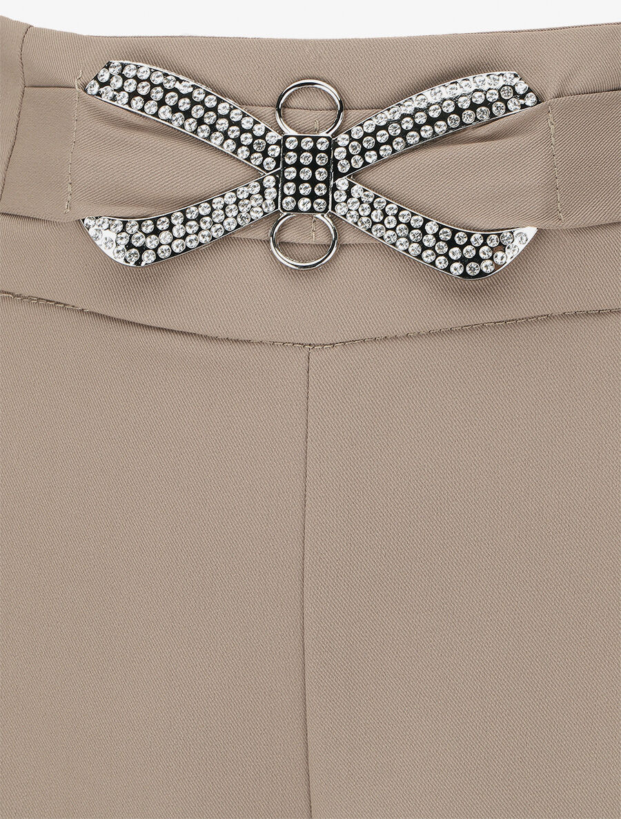 Pantalon ample à boucle style noeud - Taupe