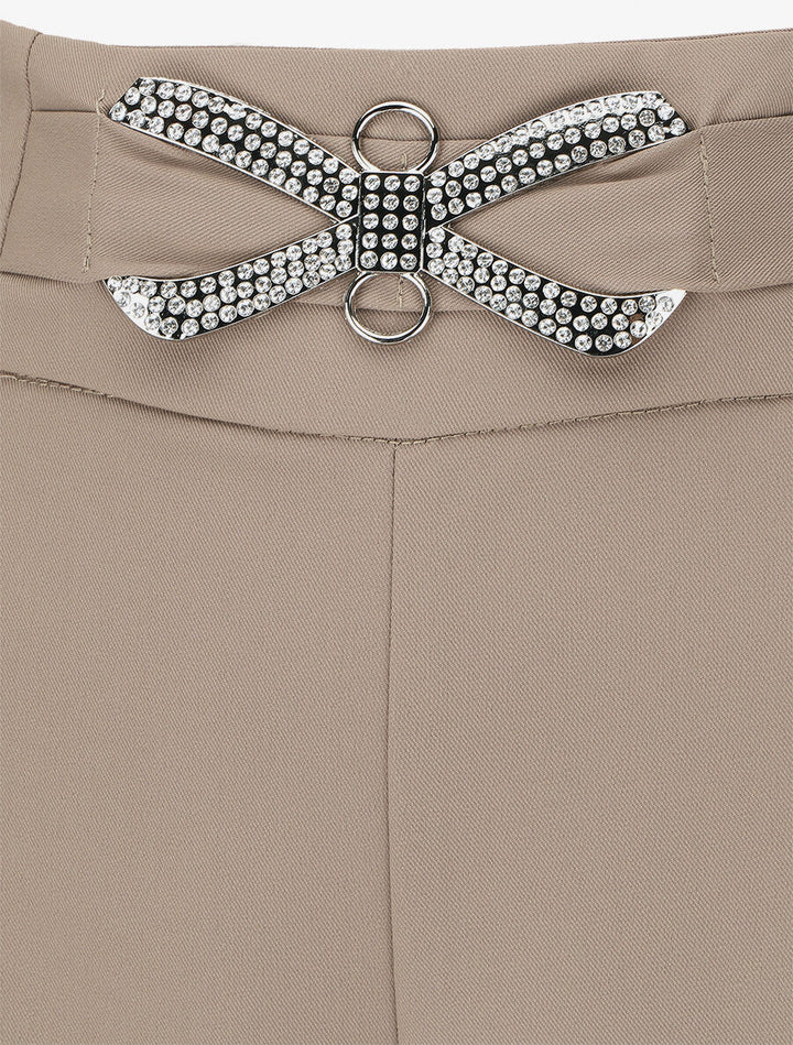 Pantalon ample à boucle style noeud - Taupe
