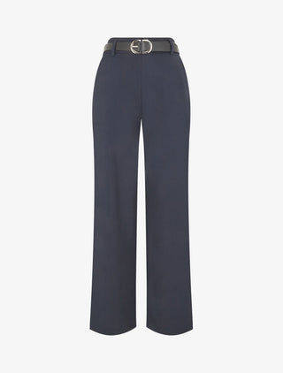 Pantalon ample à taille élastiquée - Marine