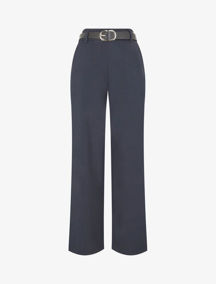 Pantalon ample à taille élastiquée - Marine