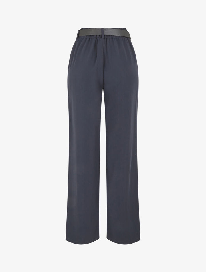 Pantalon ample à taille élastiquée - Marine