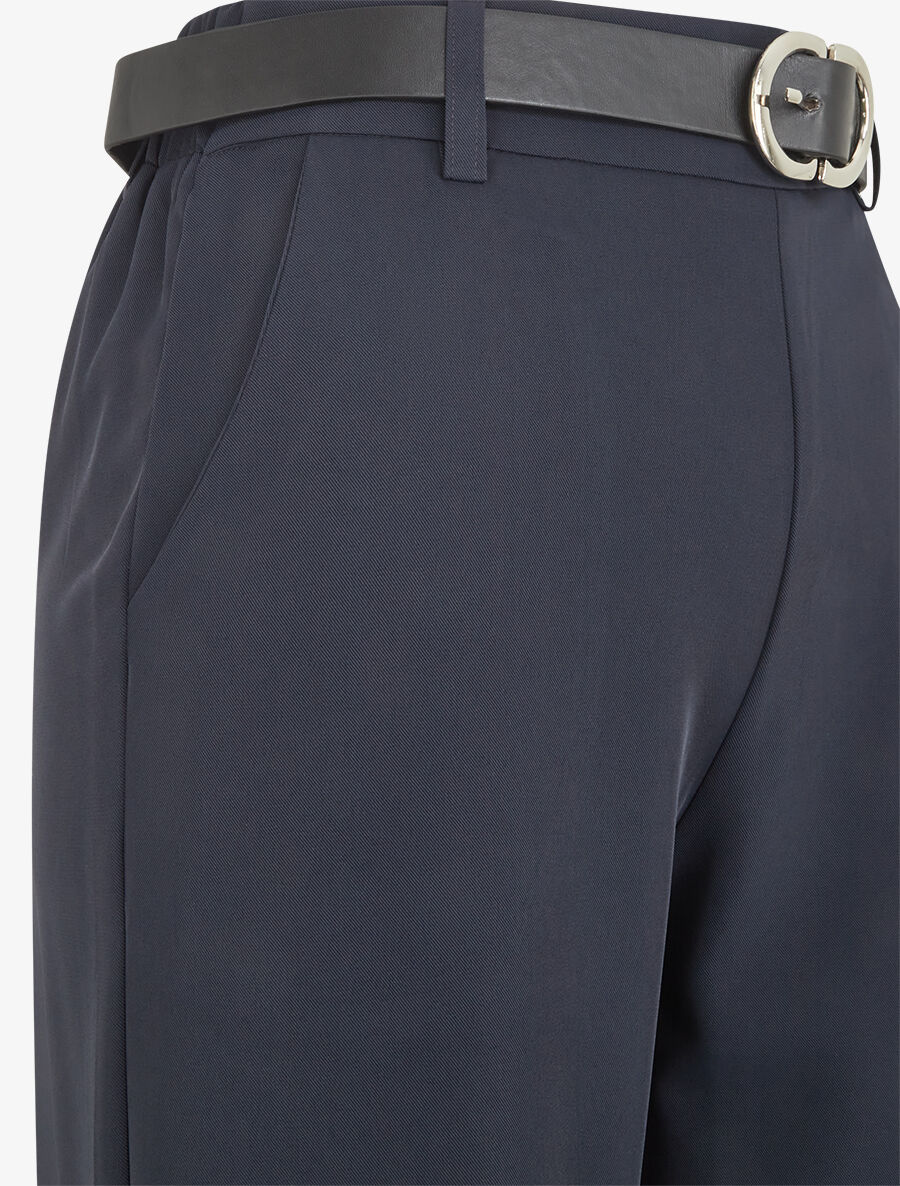 Pantalon ample à taille élastiquée - Marine