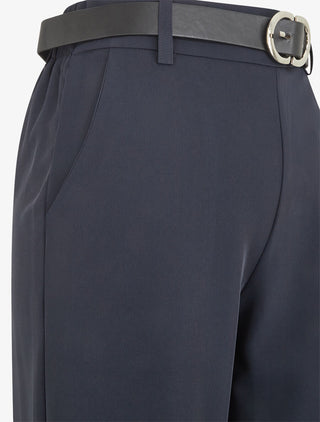 Pantalon ample à taille élastiquée - Marine