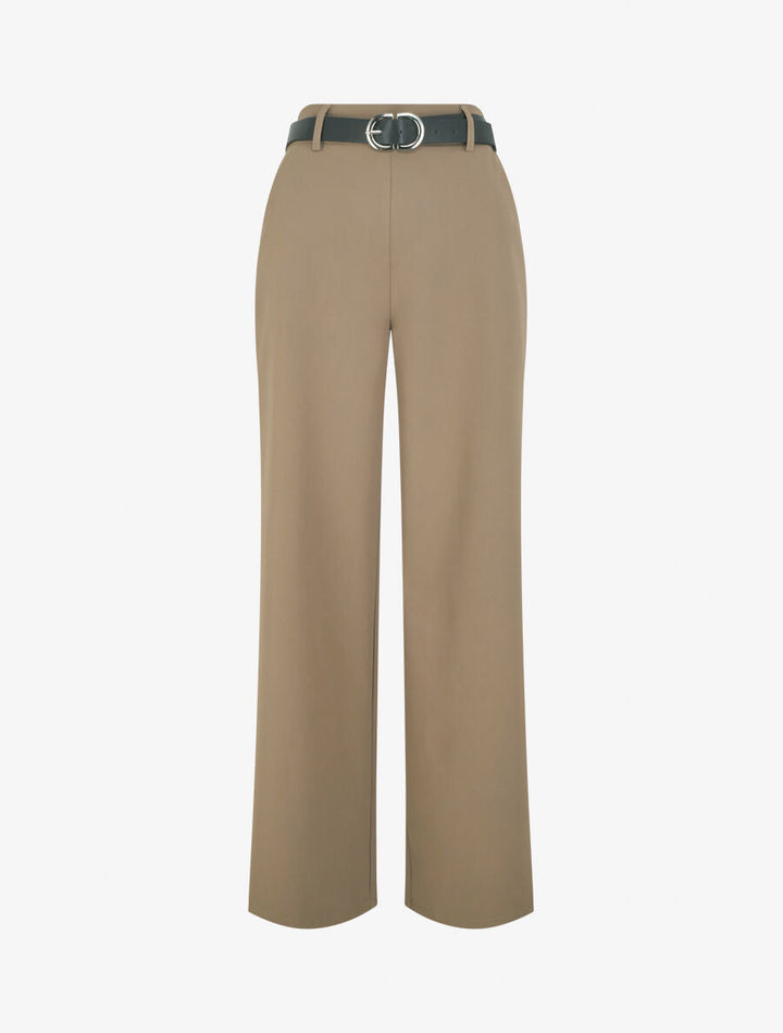 Pantalon ample à taille élastiquée - Taupe