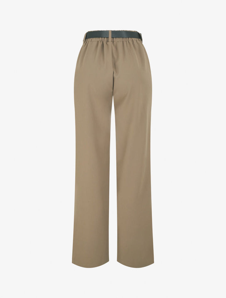 Pantalon ample à taille élastiquée - Taupe