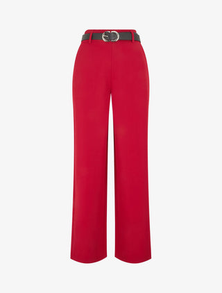 Pantalon ample à taille élastiquée - Lie de vin
