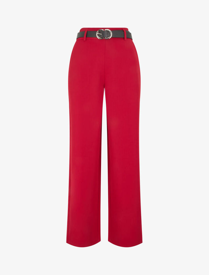 Pantalon ample à taille élastiquée - Lie de vin