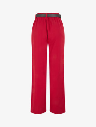 Pantalon ample à taille élastiquée - Lie de vin