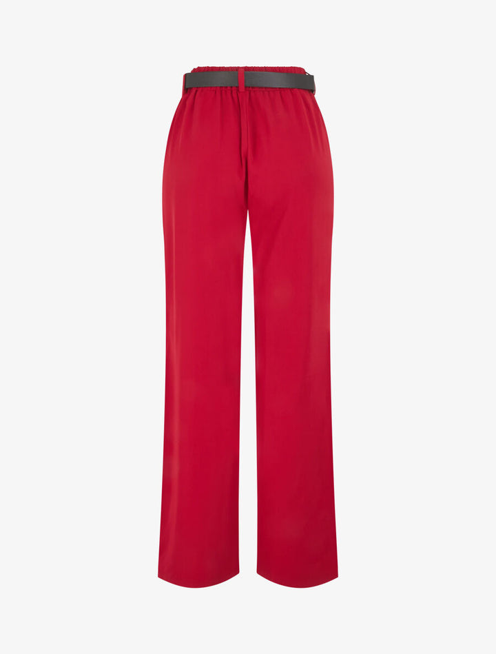 Pantalon ample à taille élastiquée - Lie de vin