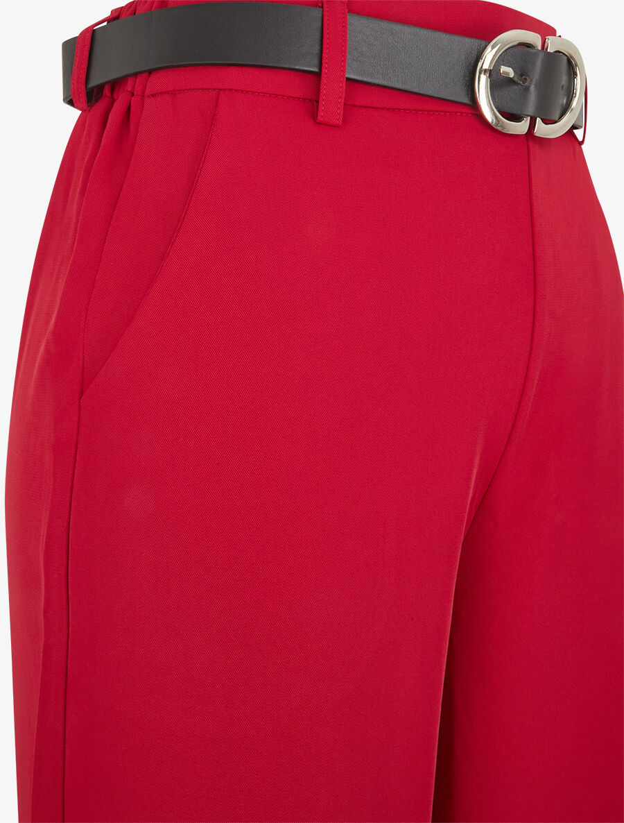 Pantalon ample à taille élastiquée - Lie de vin