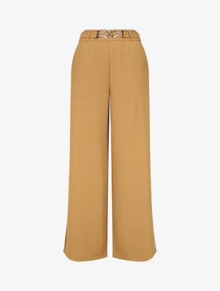 Pantalon ample à boucle fantaisie - Camel