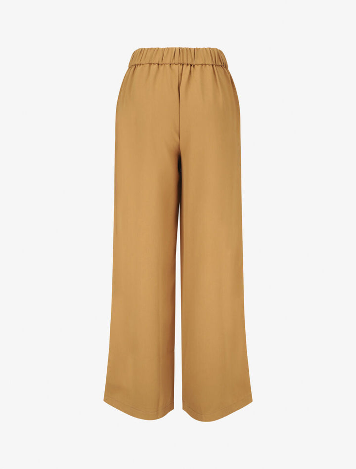 Pantalon ample à boucle fantaisie - Camel