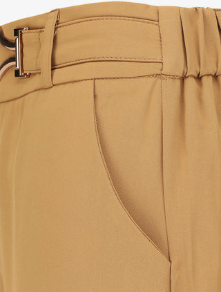 Pantalon ample à boucle fantaisie - Camel