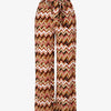 Pantalon fluide à imprimé zigzag - Marron