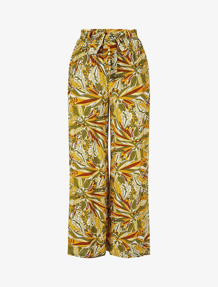 Pantalon fluide à imprimé stylisé - Kaki