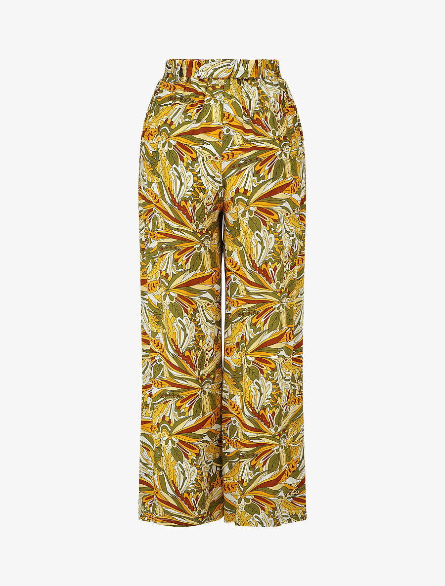 Pantalon fluide à imprimé stylisé - Kaki