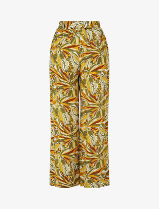 Pantalon fluide à imprimé stylisé - Kaki