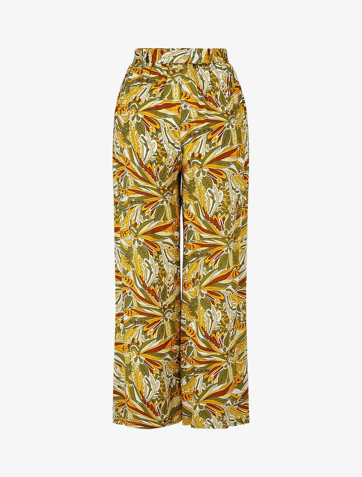 Pantalon fluide à imprimé stylisé - Kaki