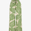 Pantalon imprimé feuillage à taille haute élastiquée - Vert