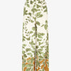 Pantalon droit taille haute imprimé floral - Vert