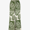 Pantalon droit taille haute imprimé tropical - Kaki