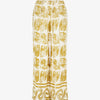 Pantalon droit taille haute imprimé fantaisie - Jaune