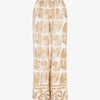 Pantalon droit taille haute imprimé fantaisie - Taupe