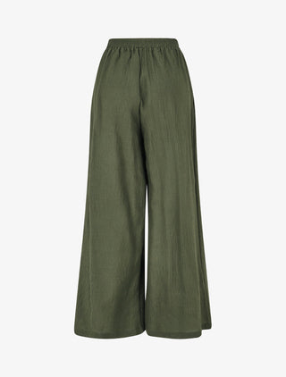 Pantalon fluide effet froissé - Kaki