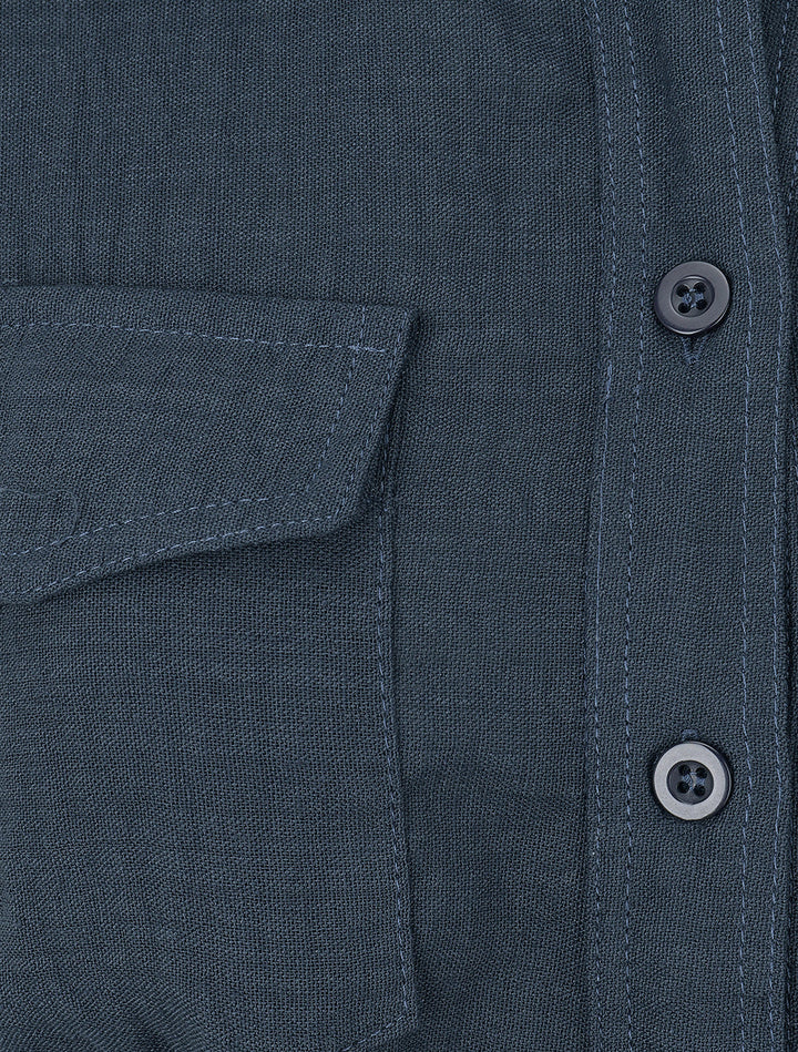 Pantalon fluide effet froissé - Marine