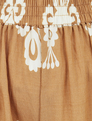 Pantalon droit imprimé ikat - Camel